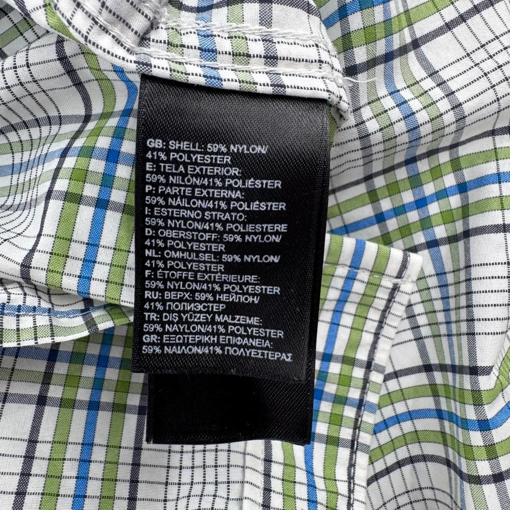 The North Face Men XL Plaid Short Sleeve Button Up Shirt Blue Green Hiking Trail
